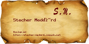 Stecher Medárd névjegykártya